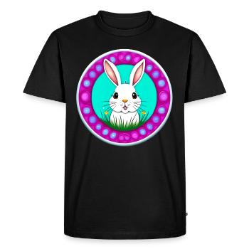White Easter Flower Meadow - Men's Premium Organic T-Shirt - black - Front - Nico (187cm)