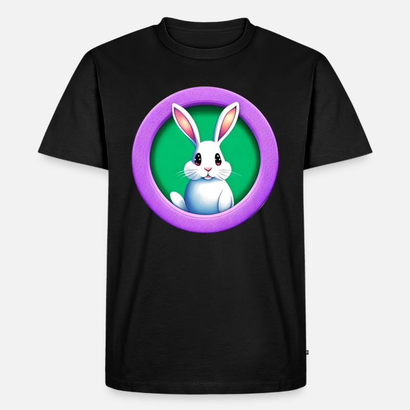 Purple Circle Easter Bunny - Men's Premium Organic T-Shirt - black