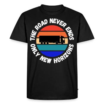Design routier poid lourd - T-shirt Premium bio Homme - noir - Devant - Nico (187cm)