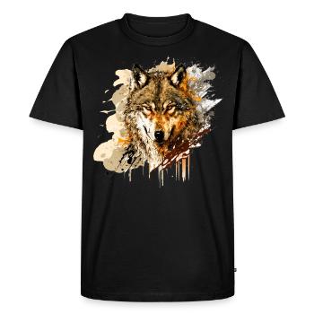 La férocité du loup - T-shirt Premium bio Homme - noir - Devant - Nico (187cm)