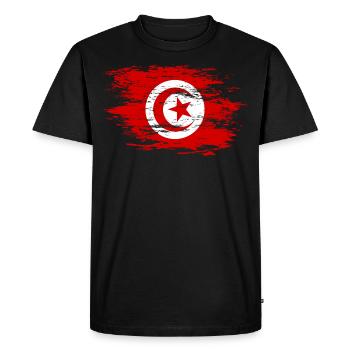 Tunisia flag used - Men's Premium Organic T-Shirt - black - Front - Nico (187cm)