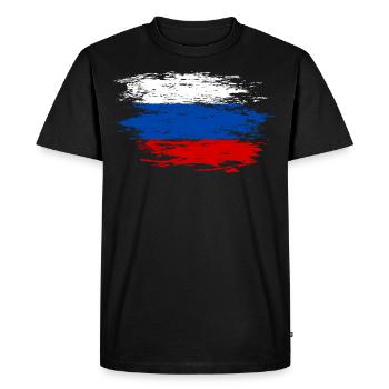 Drapeau de la Russie - T-shirt Premium bio Homme - noir - Devant - Nico (187cm)