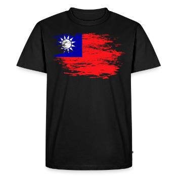 Drapeau de Taïwan - T-shirt Premium bio Homme - noir - Devant - Nico (187cm)