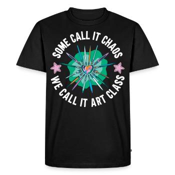 Art Teacher Funny Saying Art Course Art Class - Men's Premium Organic T-Shirt - black - Front - Nico (187cm)