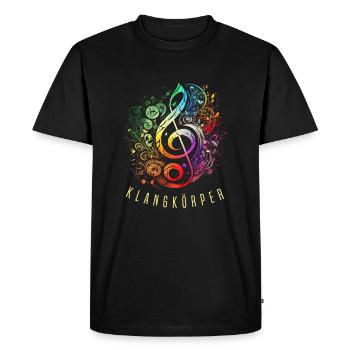 Klangkörper Chor Orchester Musik Violinschlüssel - Männer Premium Bio T-Shirt - Schwarz - Vorne - Nico (187cm)