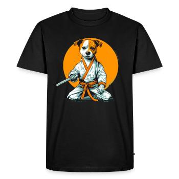 Chien Jackrussel Samouraï - T-shirt Premium bio Homme - noir - Devant - Nico (187cm)