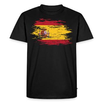 Spain flag used - Men's Premium Organic T-Shirt - black - Front - Nico (187cm)