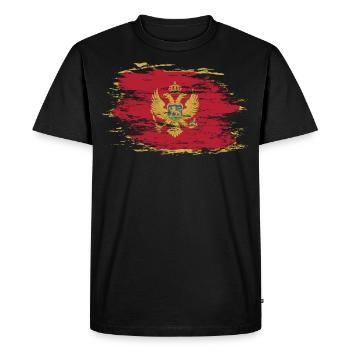 Montenegro flag used - Men's Premium Organic T-Shirt - black - Front - Nico (187cm)