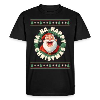 Drôle Le Père Noël rit à Noël Drôle - T-shirt Premium bio Homme - noir - Devant - Nico (187cm)