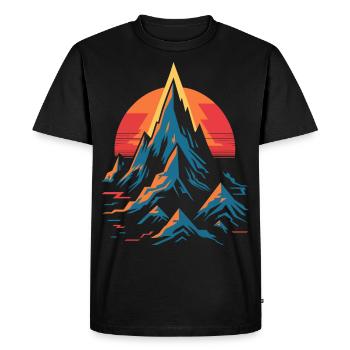 Sommet - T-shirt Premium bio Homme - noir - Devant - Nico (187cm)