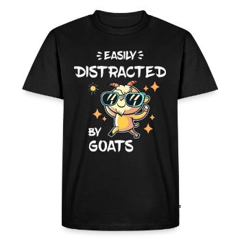 Drôle Ziegen Distrait par Danse Chèvres Kawai - T-shirt Premium bio Homme - noir - Devant - Nico (187cm)