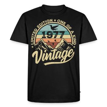 Original Vintage 1977 Cadeau d’anniversaire 1977 - T-shirt Premium bio Homme - noir - Devant - Nico (187cm)