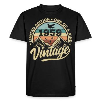 Original Vintage 1959 Birthday Gift 1959 - Men's Premium Organic T-Shirt - black - Front - Nico (187cm)