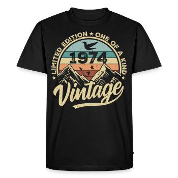 Original Vintage 1974 Cadeau d’anniversaire 1974 - T-shirt Premium bio Homme - noir - Devant - Nico (187cm)
