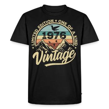 Original Jahrgang 1976 Geburtstagsgeschenk 1976 - Männer Premium Bio T-Shirt - Schwarz - Vorne - Nico (187cm)