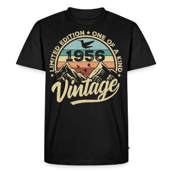 Original Vintage 1956 Cadeau d’anniversaire 1956 - T-shirt Premium bio Homme - noir - Devant - Nico (187cm)