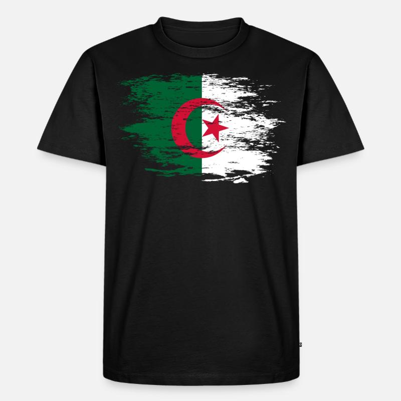 Drapeau de l’Algérie utilisé - T-shirt Premium bio Homme - noir