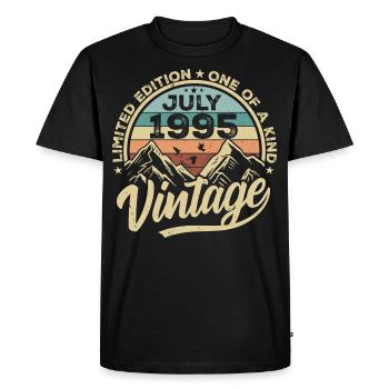 Né en juillet 1995 Né en juillet 1995 - T-shirt Premium bio Homme - noir - Devant - Nico (187cm)
