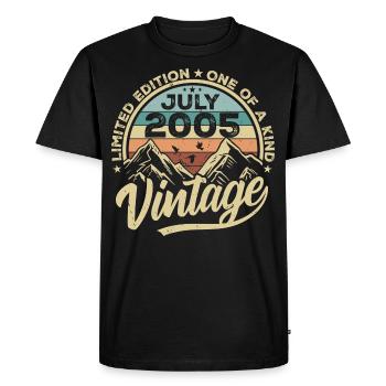 Born in July 2005 Born Birthday July 2005 - Men's Premium Organic T-Shirt - black - Front - Nico (187cm)