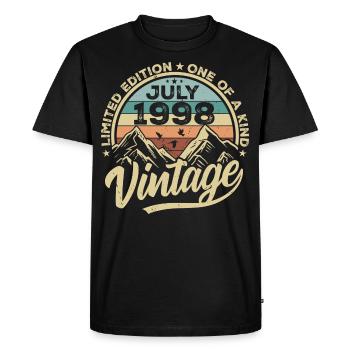 Born in July 1998 Born in July 1998 Born in July 1998 - Men's Premium Organic T-Shirt - black - Front - Nico (187cm)