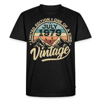 Né en juillet 1979 Né en juillet 1979 Né en juillet 1979 - T-shirt Premium bio Homme - noir - Devant - Nico (187cm)