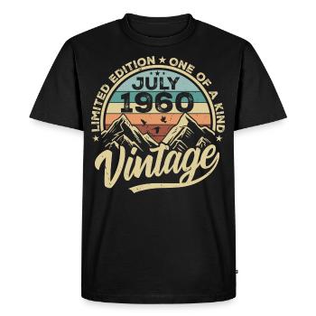 Born in July 1960 Born in July 1960 - Men's Premium Organic T-Shirt - black - Front - Nico (187cm)
