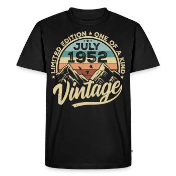 Born in July 1952 Born Birthday July 1952 - Men's Premium Organic T-Shirt - black - Front - Nico (187cm)