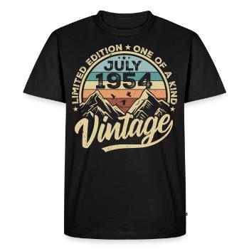 Né(e) en juillet 1954 Date de naissance : juillet 1954 - T-shirt Premium bio Homme - noir - Devant - Nico (187cm)