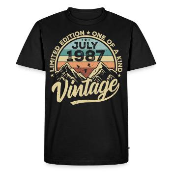 Born in July 1987 Born in July 1987 Born in July 1987 - Men's Premium Organic T-Shirt - black - Front - Nico (187cm)
