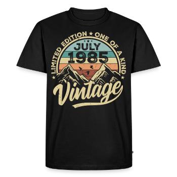 Born in July 1985 Born in July 1985 Born in July 1985 - Men's Premium Organic T-Shirt - black - Front - Nico (187cm)