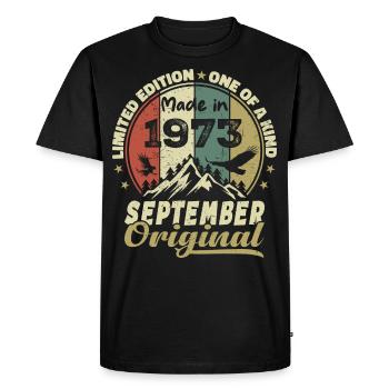 1973 - The Legends Were Born in September 1973 - Men's Premium Organic T-Shirt - black - Front - Nico (187cm)
