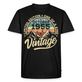 October 1955 Birthday 1955 Born October 1955 - Men's Premium Organic T-Shirt - black - Front - Nico (187cm)