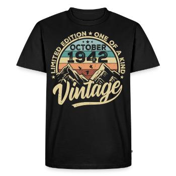 October 1942 Birthday 1942 Born October 1942 - Men's Premium Organic T-Shirt - black - Front - Nico (187cm)