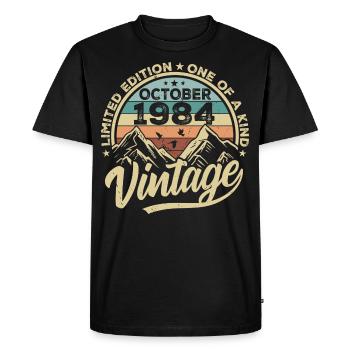 October 1984 Birthday 1984 Born October 1984 - Men's Premium Organic T-Shirt - black - Front - Nico (187cm)
