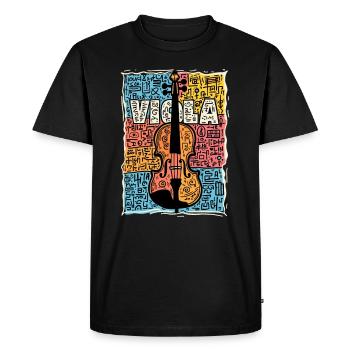 Viola Viola Violist Retro Art Art - Men's Premium Organic T-Shirt - black - Front - Nico (187cm)