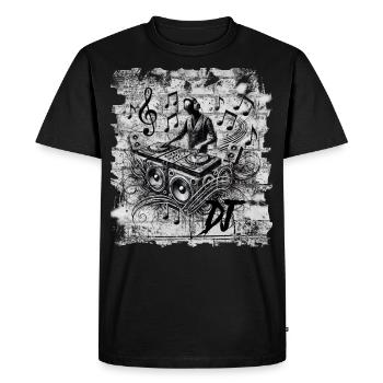 Disc-jockey - T-shirt Premium bio Homme - noir - Devant - Nico (187cm)