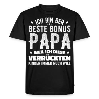 Bonus Dad Stepdad Bonus Dad Dad Gift - Men's Premium Organic T-Shirt - black - Front - Nico (187cm)