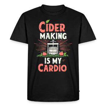 La fabrication du cidre est mon cidre cardio drôle - T-shirt Premium bio Homme - noir - Devant - Nico (187cm)
