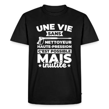 Sans Nettoyeur Haute-Pression Pressure Washer - Men's Premium Organic T-Shirt - black - Front - Nico (187cm)