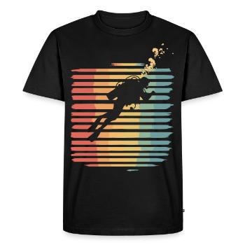 Plongée sous-marine Plongée Diving Diver Vintage - T-shirt Premium bio Homme - noir - Devant - Nico (187cm)