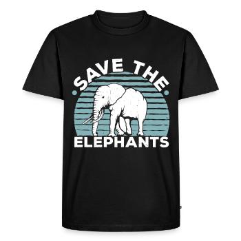 Save the Elephants Wildlife Safari Zookeeper - Men's Premium Organic T-Shirt - black - Front - Nico (187cm)