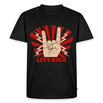 Lets Rock and Roll - Men's Premium Organic T-Shirt - black - Front - Nico (187cm)