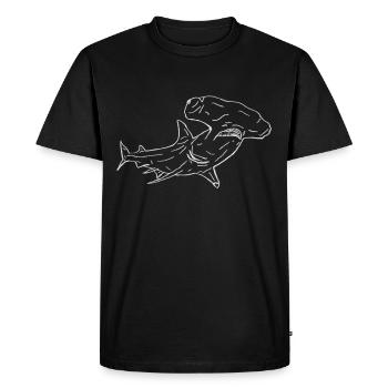 Hammerhead shark in white - Men's Premium Organic T-Shirt - black - Front - Nico (187cm)