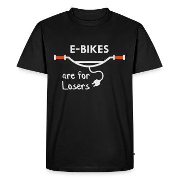 Les vélos électriques sont pour les perdants - T-shirt Premium bio Homme - noir - Devant - Nico (187cm)