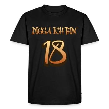 Digga J’ai 18 ans - T-shirt Premium bio Homme - noir - Devant - Nico (187cm)
