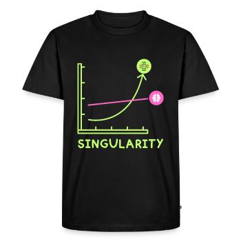 Singularity Mathematician AI Physicist GenAI Abi - Men's Premium Organic T-Shirt - black - Front - Nico (187cm)