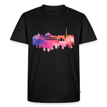 Rome Rome Italie City Skyline Splash Coloré - T-shirt Premium bio Homme - noir - Devant - Nico (187cm)