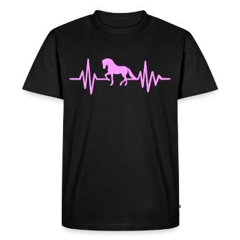 Cheval Rythme Cardiaque Équitation - T-shirt Premium bio Homme - noir - Devant - Nico (187cm)