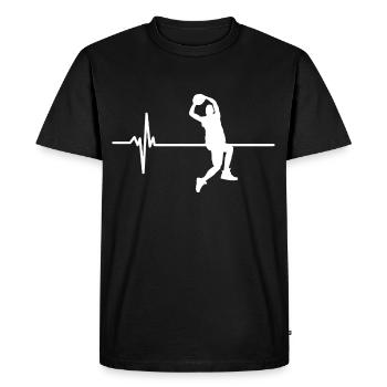 Basketball Heartbeat Shirts for Men and Boys - T-shirt Premium bio Homme - noir - Devant - Nico (187cm)