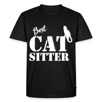 Best Cat Sitter - Men's Premium Organic T-Shirt - black - Front - Nico (187cm)